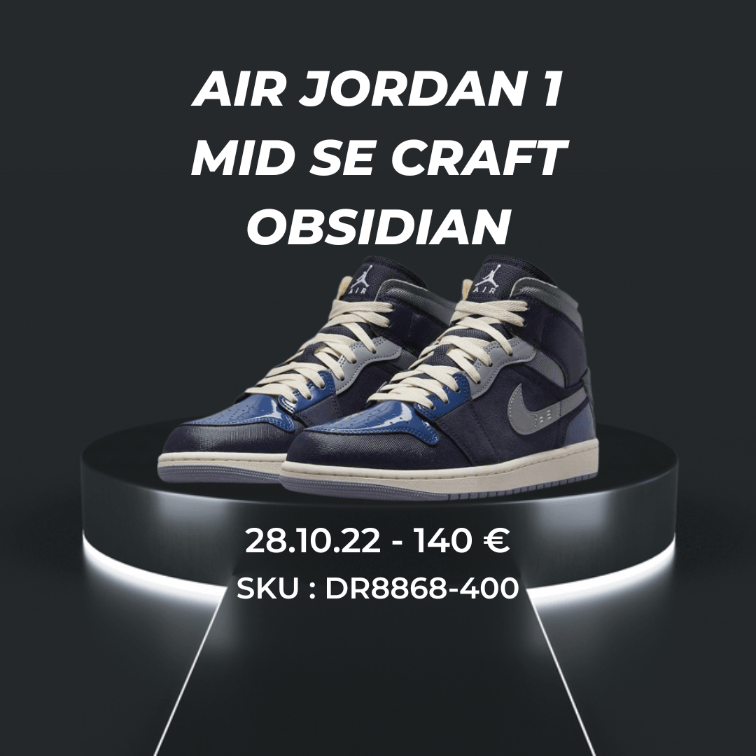 Air Jordan 1 Mid SE Craft Obsidian - santkicks