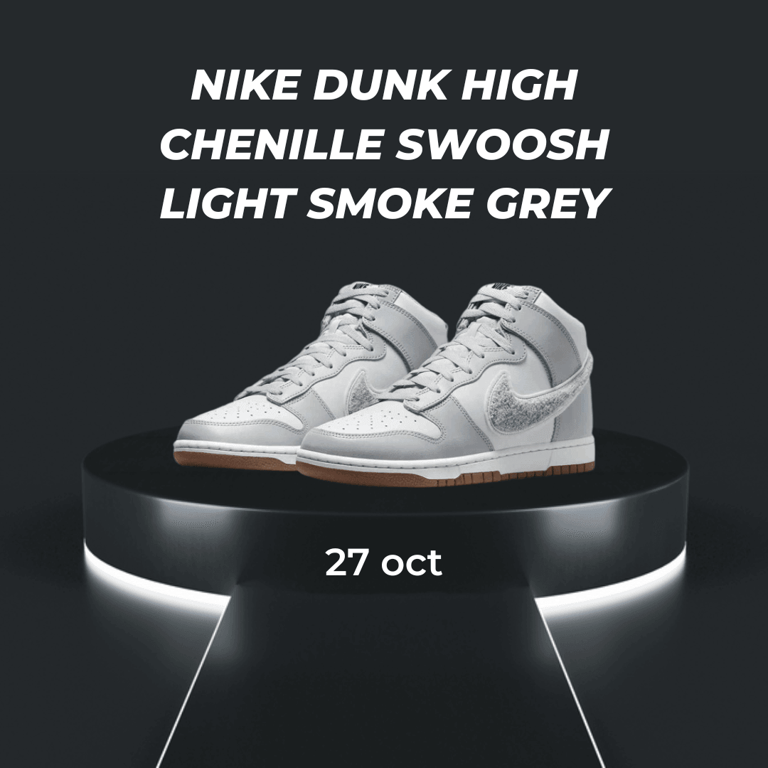 Nike Dunk High Chenille Swoosh Light Smoke Grey - santkicks