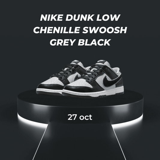 Nike Dunk Low Chenille Swoosh Grey Black - santkicks