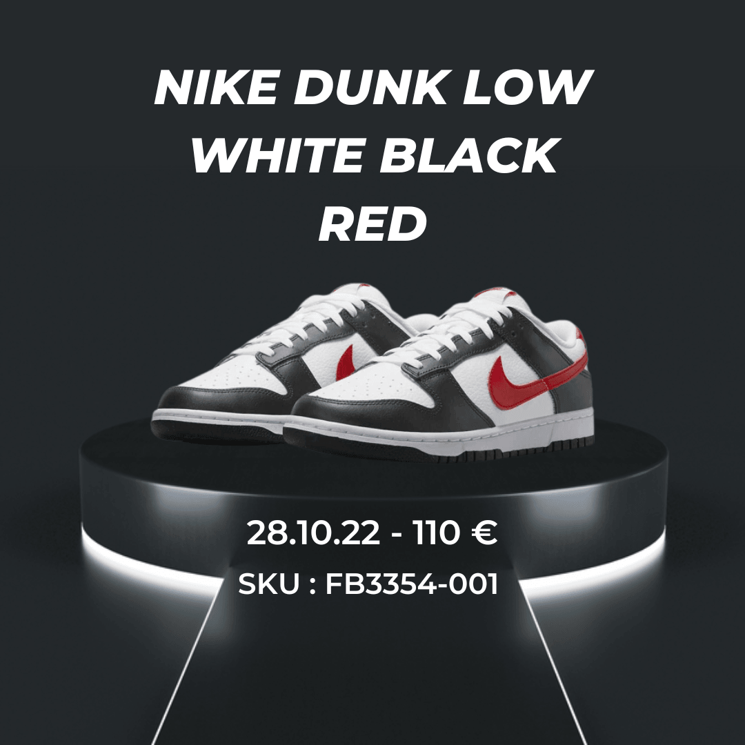 Nike Dunk Low White Black Red - santkicks