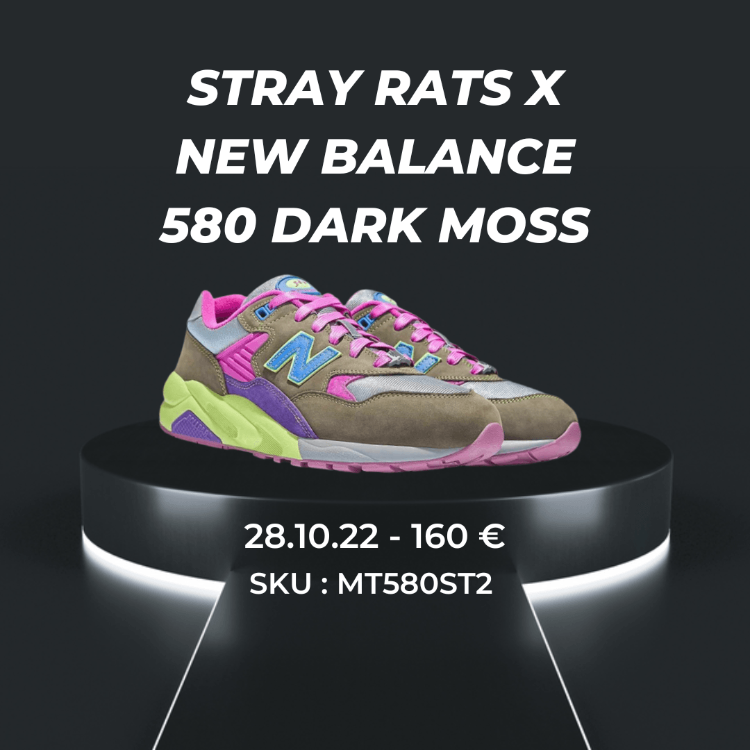 Stray Rats x New Balance 580 Dark Moss - santkicks