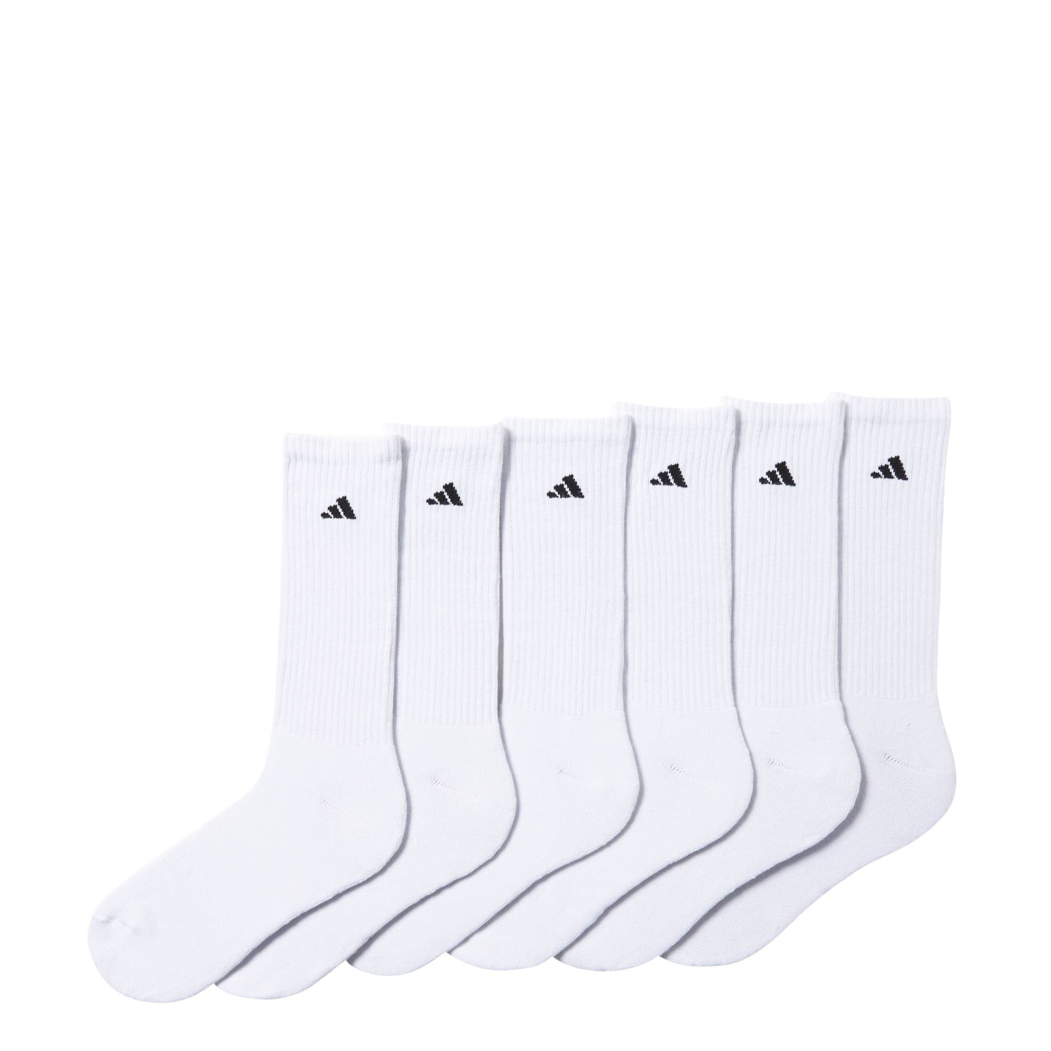 adidas Athletic Cushioned Crew Socks 6 pairs Training Socks adidas White L 