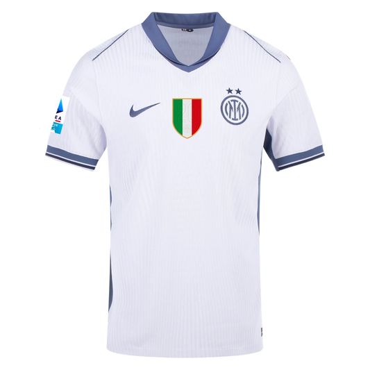 Nike Inter Milan Authentic Away Jersey w/ Serie A + Scudetto Patch 24/25 (White/Silver)