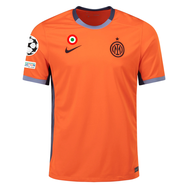 Nike Inter Milan Federico Dimarco Third Jersey w/ Champions League Patches 23/24 (Safety Orange/Thunder Blue)