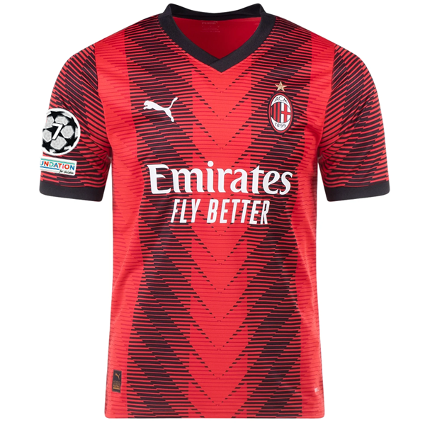 Puma AC Milan Noah Okafor Home Jersey w/ Champions League Patches 23/24 (Puma Red/Black)