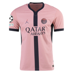 Nike Paris Saint-Germain Authentic Randal Kolo Muani Third Jersey w/ Champions League Patches 24/25 (Rust Pink/Black)
