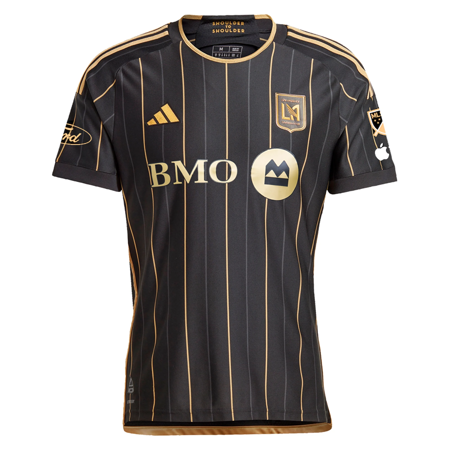adidas Jude Terry LAFC Home 2025 Jersey w/ MLS + Apple TV + Ford Patches (Black/Gold)