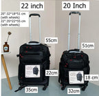 Lot de 2 Valises Cabine Multifonctions en Tissu Oxford – Roulettes 360°, Poignée Télescopique, Mode Sac à Do