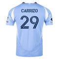 adidas Maximo Carrizo New York City FC Authentic Home Jersey 25/26 w/ MLS Patches (Bahia Light Blue)
