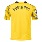 Puma Mens Borussia Dortmund Third Jersey w/ Champions League Patches 23/24 (Cyber Yellow/Puma Black)