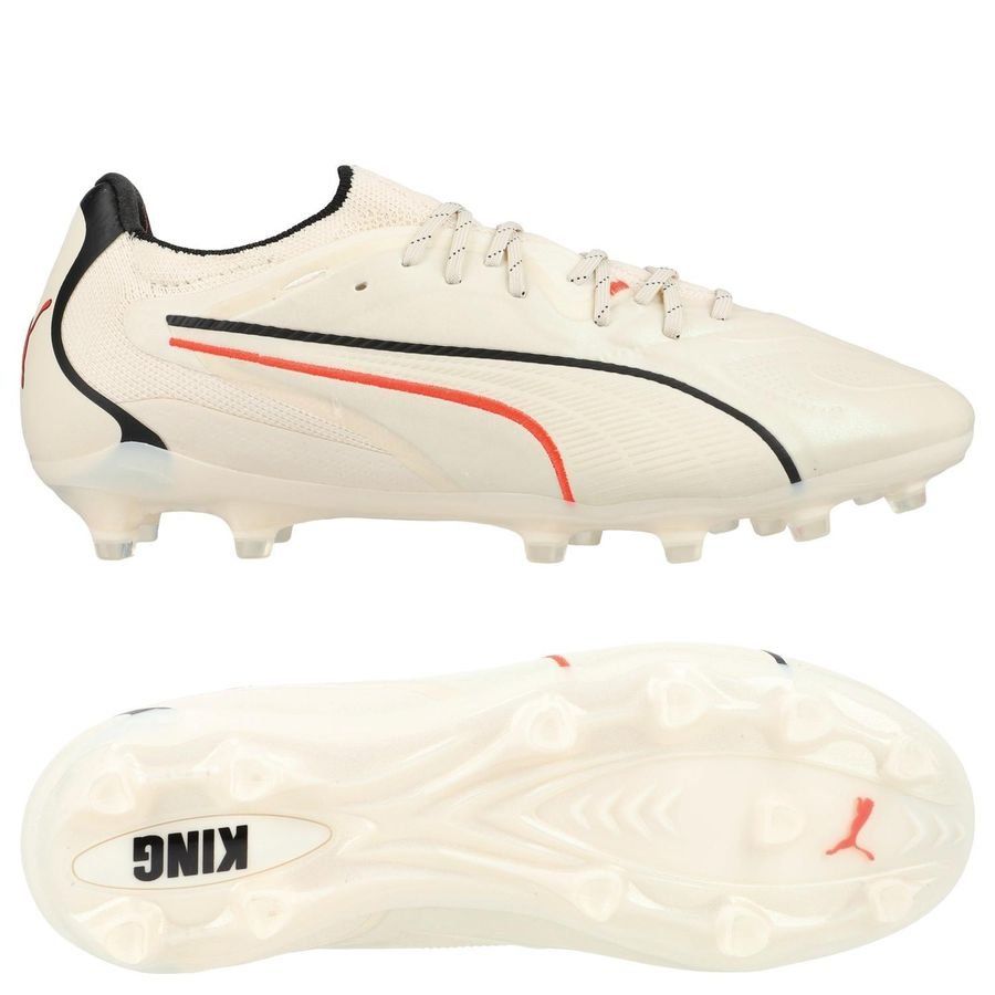 Puma King Ultimate FG/AG Firm Ground Soccer Cleat - Sugared Almond/ Black/Ultra Red