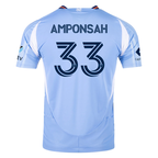adidas Prince Amponsah New York City FC Authentic Home Jersey 25/26 w/ MLS Patches (Bahia Light Blue)