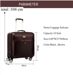 Valise de Voyage en Cuir PU à Roulettes – Bagage Cabine à Main Spinner Élégant et Durable