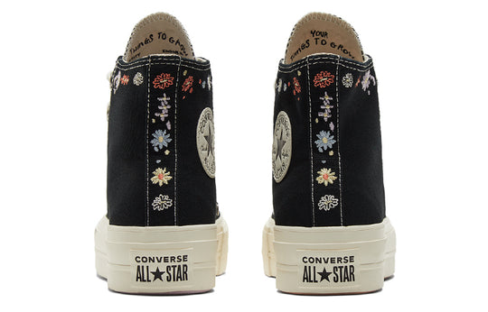 (WMNS) Converse Chuck Taylor All Star Lift Platform Embroidered Floral - Black