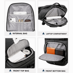 Grand sac à dos pour ordinateur portable 15,6 pouces unisexe, sac à dos d'affaires multifonction, imperméable avec port de charge USB intégré,
