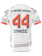 adidas Stanisic Authentic Away Jersey 25/26 w/ Sponsor + Meister Bundesliga Patch (White/Red]