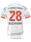 adidas Buchmann Authentic Away Jersey 25/26 w/ Sponsor + Meister Bundesliga Patch (White/Red)