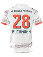 adidas Buchmann Authentic Away Jersey 25/26 w/ Sponsor + Meister Bundesliga Patch (White/Red)