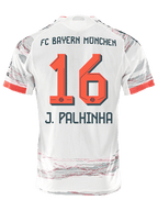 adidas J. Palhinha Authentic Away Jersey 25/26 w/ Sponsor + Meister Bundesliga Patch (White/Red)