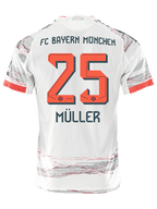 adidas Muller Authentic Away Jersey 25/26 w/ Sponsor + Meister Bundesliga Patch (White/Red)