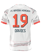 adidas Davies Authentic Away Jersey 25/26 w/ Sponsor + Meister Bundesliga Patch (White/Red)