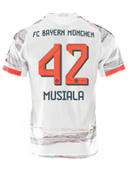 adidas Musiala Authentic Away Jersey 25/26 w/ Sponsor + Meister Bundesliga Patch (White/Red]