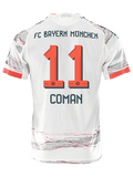 adidas Coman Authentic Away Jersey 25/26 w/ Sponsor + Meister Bundesliga Patch (White/Red)