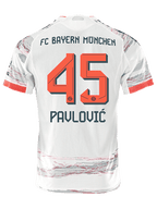 adidas Pavlovic Authentic Away Jersey 25/26 w/ Sponsor + Meister Bundesliga Patch (White/Red]