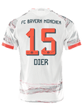 adidas Dier Authentic Away Jersey 25/26 w/ Sponsor + Meister Bundesliga Patch (White/Red)