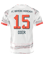 adidas Dier Authentic Away Jersey 25/26 w/ Sponsor + Meister Bundesliga Patch (White/Red)