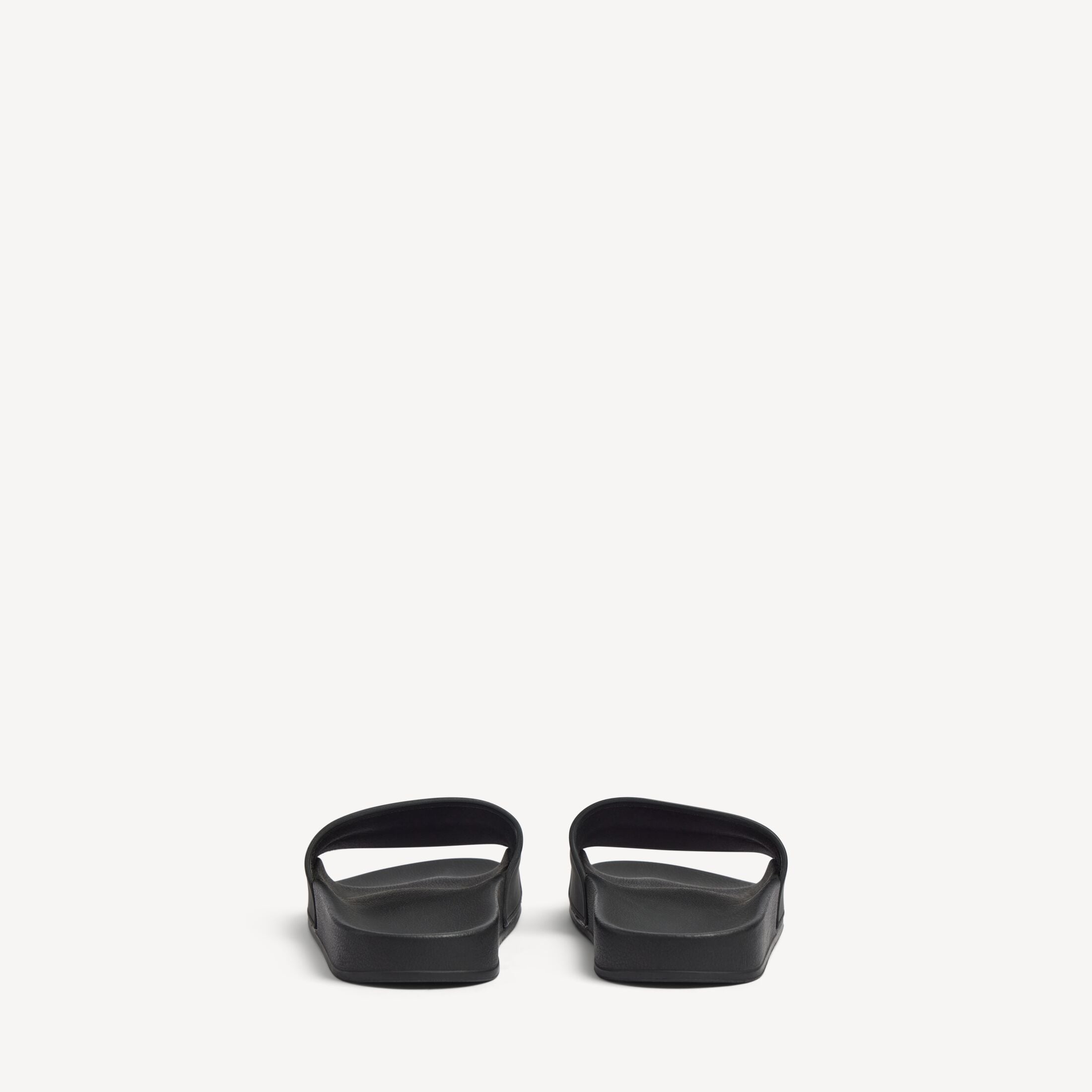 Balenciaga Pool Slide Sandal Black avec logo 3D blanc