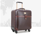 Valise de Voyage en Cuir PU à Roulettes – Bagage Cabine à Main Spinner Élégant et Durable