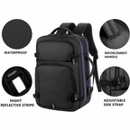 Grand sac à dos pour ordinateur portable 15,6 pouces unisexe, sac à dos d'affaires multifonction, imperméable avec port de charge USB intégré,
