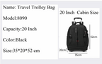 Sacs de voyage à roulettes – Sac à dos trolley 20 pouces – Bagage cabine d'affaires élégant et pratique