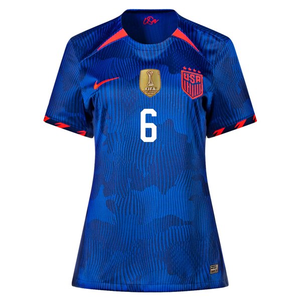Nike Womens United States Lynn Williams 4 Star Away Jersey 23/24 w/ 2019 World Cup Champion Patch (Hyper Royal/Loyal Blue)