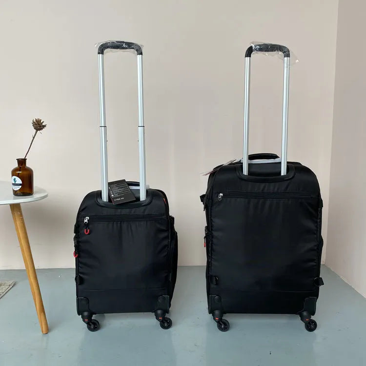 Lot de 2 Valises Cabine Multifonctions en Tissu Oxford – Roulettes 360°, Poignée Télescopique, Mode Sac à Do