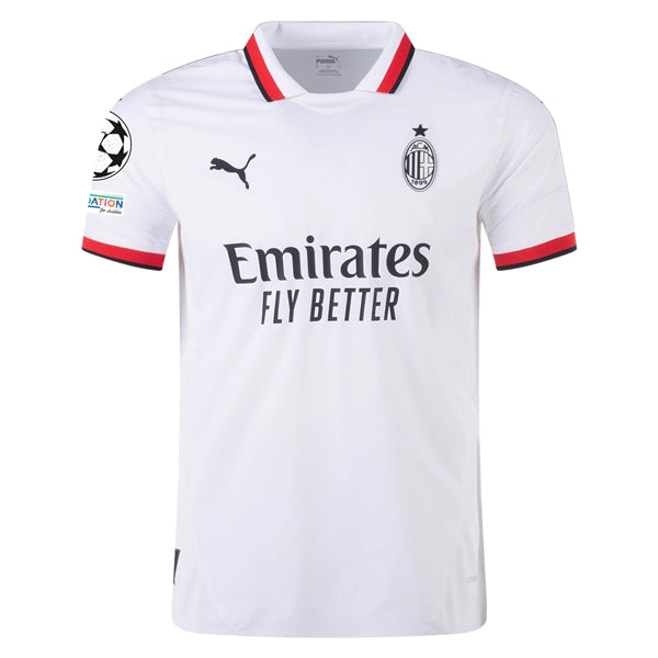 Puma AC Milan Santi Gimenez Away Jersey w/ Champions League Patches 24/25 (Puma White)