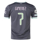 Puma AC Milan Santi Gimenez Third Jersey w/ Champions League Patches 24/25 (Shadow Gray/Fresh Mint)
