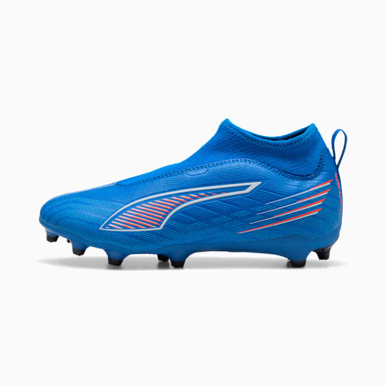 Puma Ultra 6 Match Laceless+ FG/AG JR- Ultra Blue/White/Glowing Red