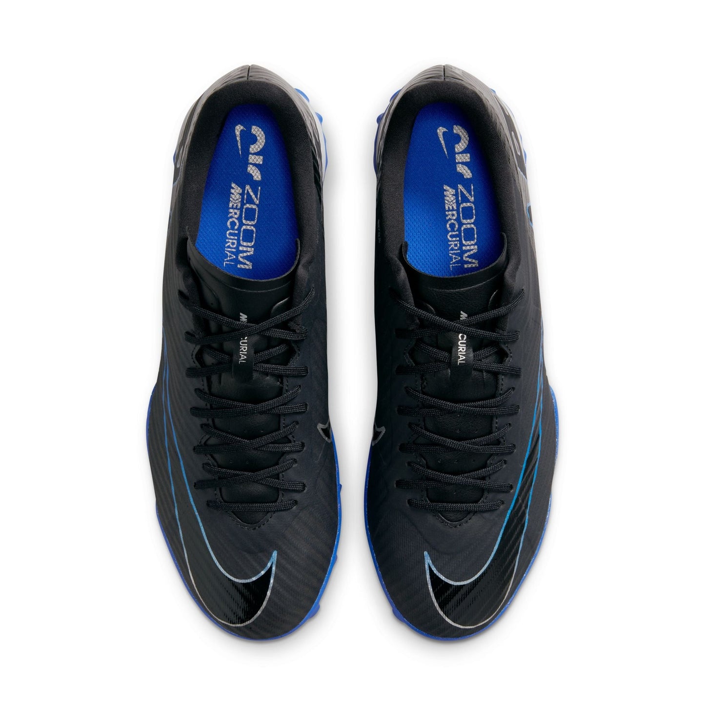 Nike Zoom Mercurial Vapor 15 Academy TF Turf Soccer Shoes - Black/Chrome/Hyper Royal