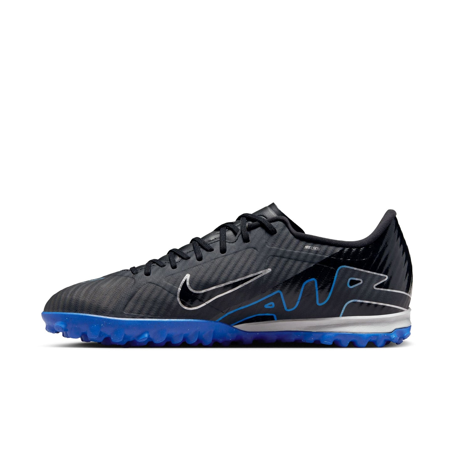 Nike Zoom Mercurial Vapor 15 Academy TF Turf Soccer Shoes - Black/Chrome/Hyper Royal
