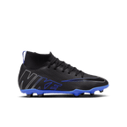 Nike Jr. Mercurial Superfly 9 Club FG/MG-Black/Chrome-Hyper Royal