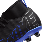 Nike Jr. Mercurial Superfly 9 Club FG/MG-Black/Chrome-Hyper Royal