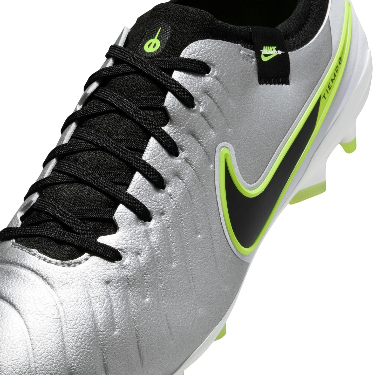 Nike Tiempo Legend 10 Pro FG Firm Ground Soccer Cleat -Metallic Silver/Black-Volt