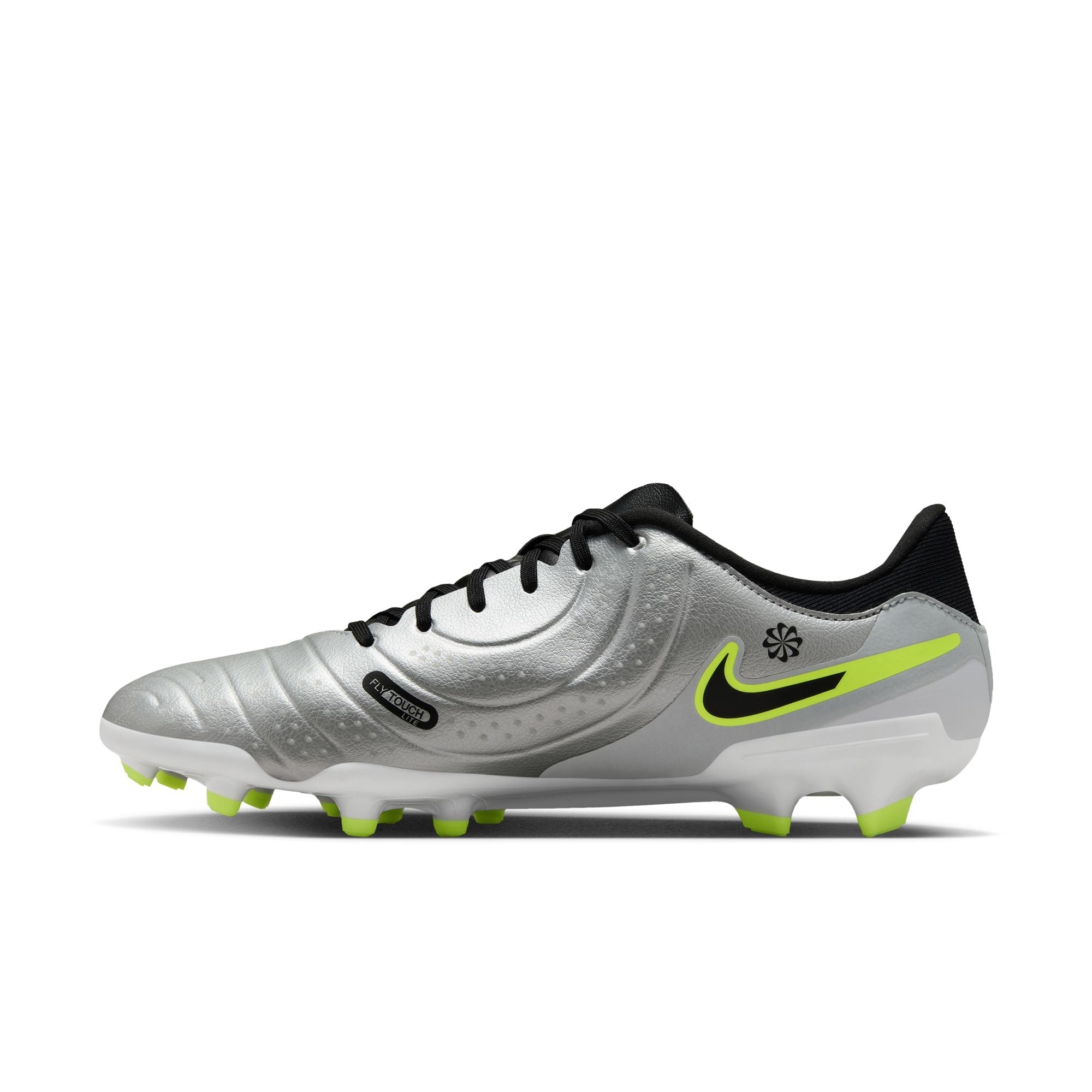 Nike Tiempo Legend 10 Academy FG Soccer Cleat -Metallic Silver/Black-Volt
