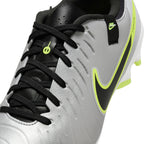 Nike Tiempo Legend 10 Academy FG Soccer Cleat -Metallic Silver/Black-Volt