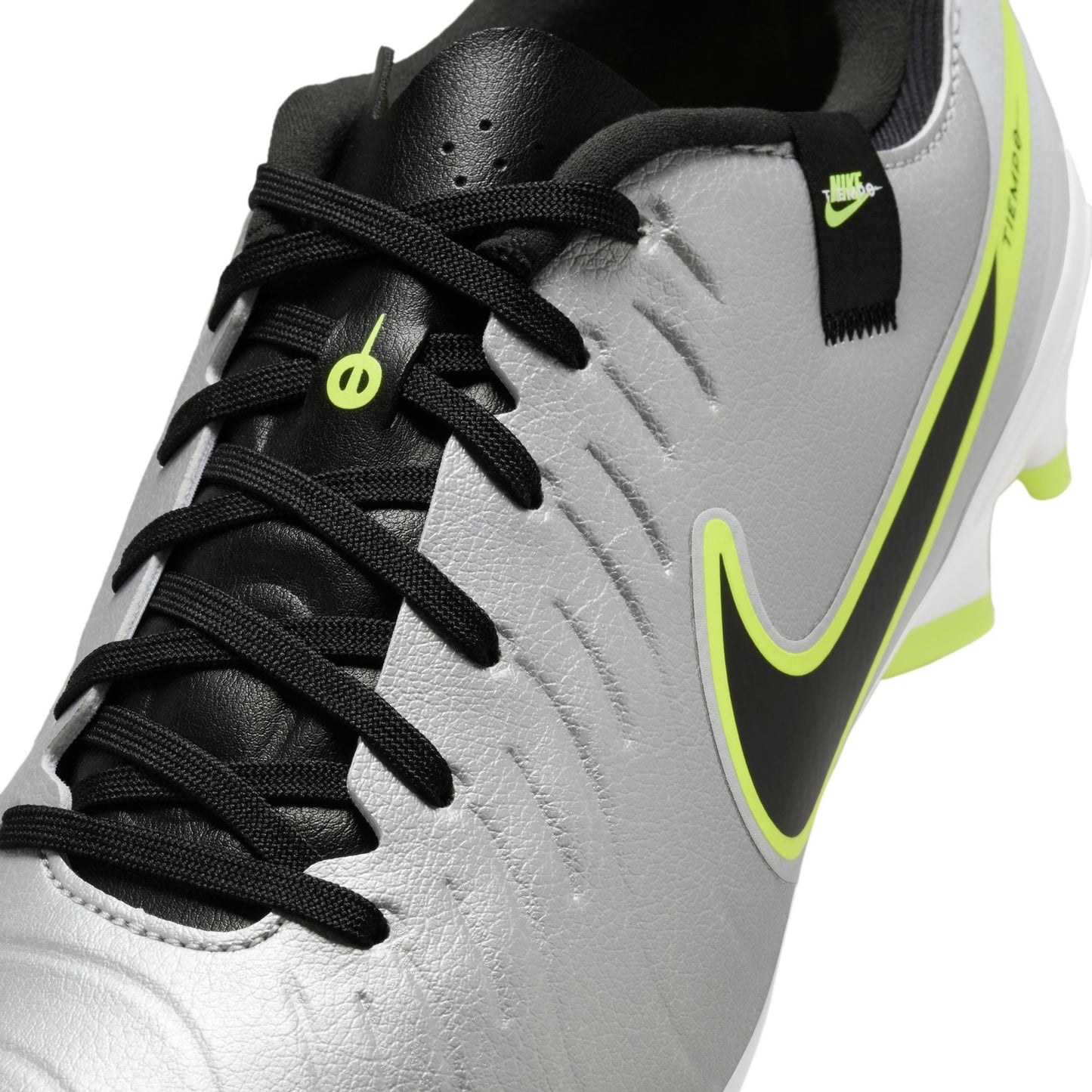 Nike Tiempo Legend 10 Academy FG Soccer Cleat -Metallic Silver/Black-Volt