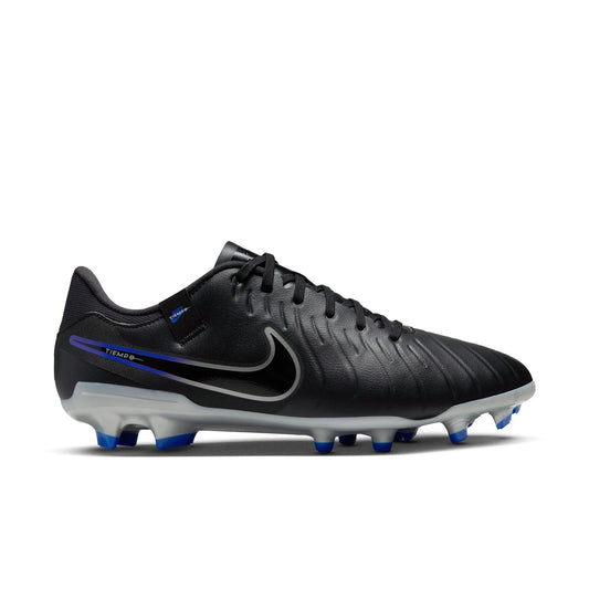 Nike Tiempo Legend 10 Academy FG/MG Soccer Cleat - Black/Chrome/Hyper Royal
