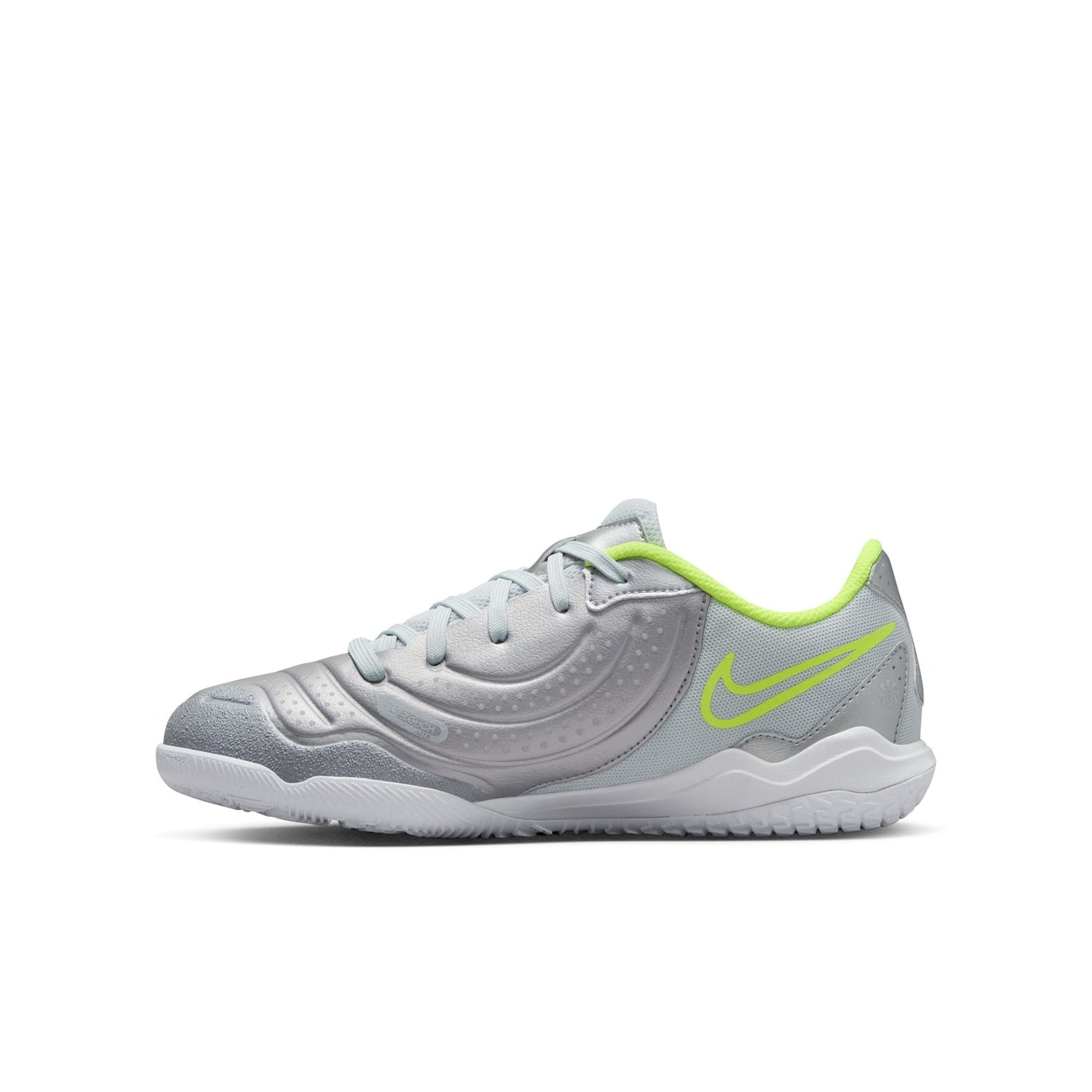 Nike Junior Tiempo Legend 10 Academy Indoor- Metallic Silver/Black-Volt