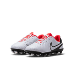 Nike Jr. Tiempo Legend 10 Club FG-WHITE/BLACK/BRIGHT CRIMSON